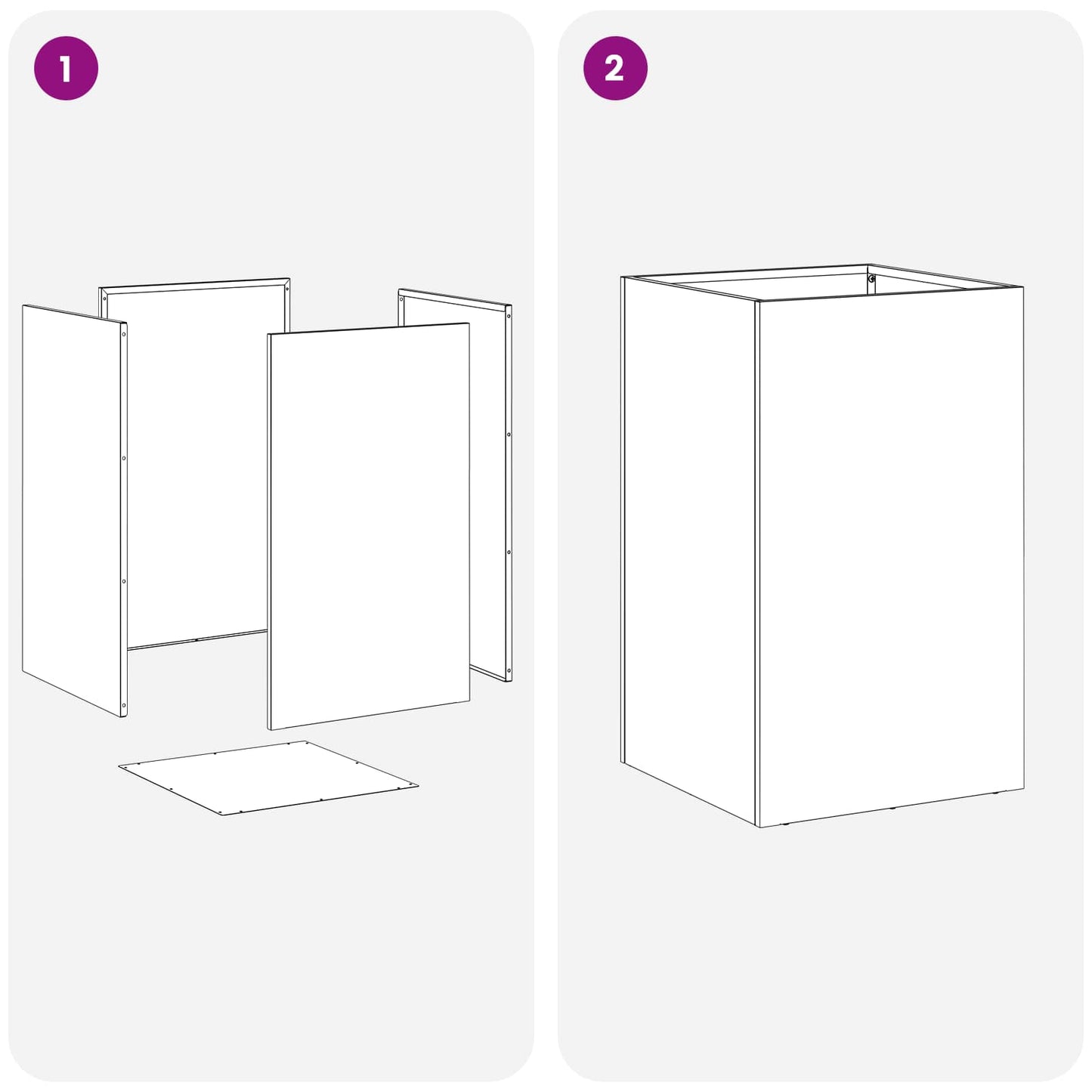 Plantenbak 2 st Wit 30 x 30 x 50 cm Koudgewalst staal