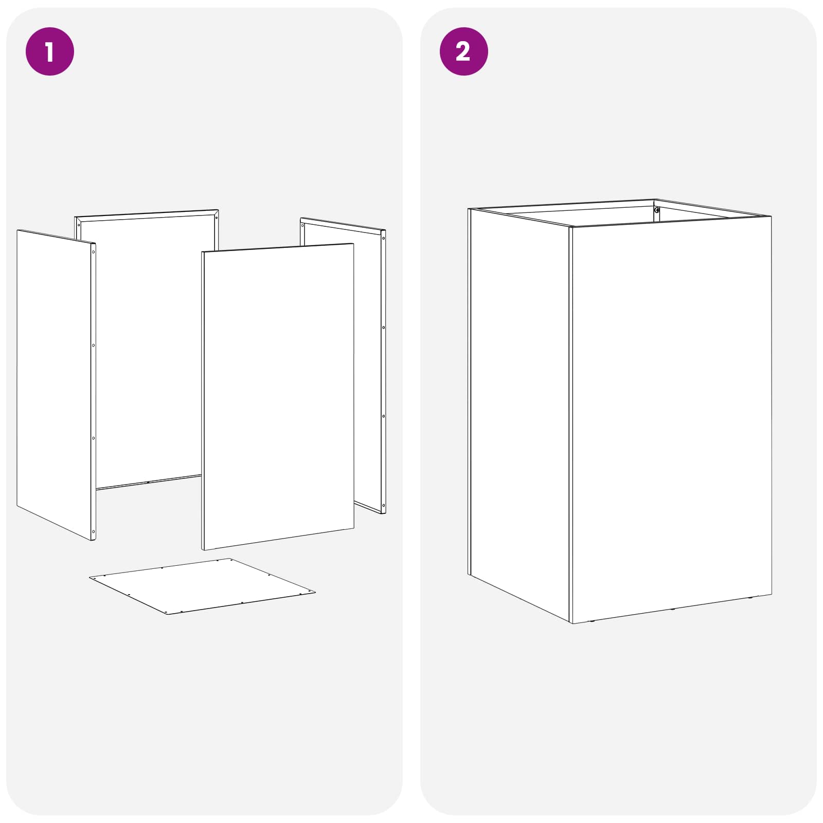 Plantenbak 2 st Wit 30 x 30 x 50 cm Koudgewalst staal