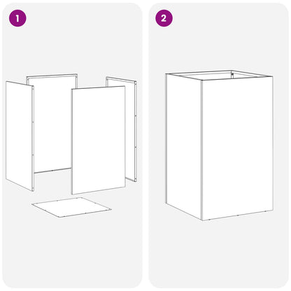 Plantenbak 2 st Wit 30 x 30 x 50 cm Koudgewalst staal
