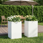 Plantenbak 2 st 30x30x50 cm wit staal