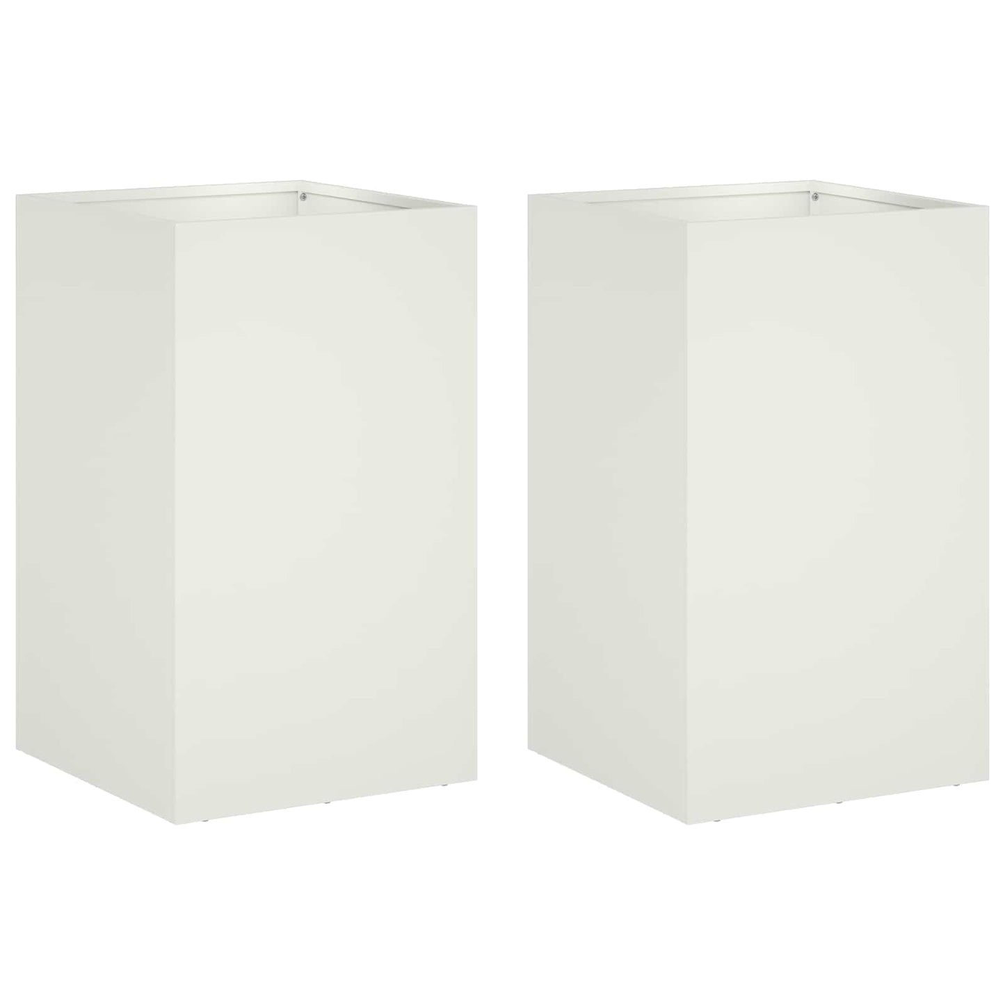 Plantenbak 2 st Wit 30 x 30 x 50 cm Koudgewalst staal