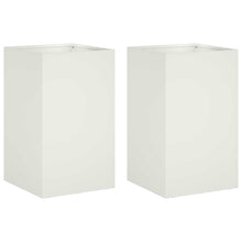 Plantenbak 2 st Wit 30 x 30 x 50 cm Koudgewalst staal