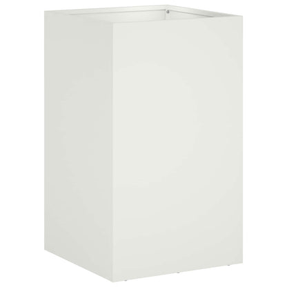 Plantenbak 2 st Wit 30 x 30 x 50 cm Koudgewalst staal