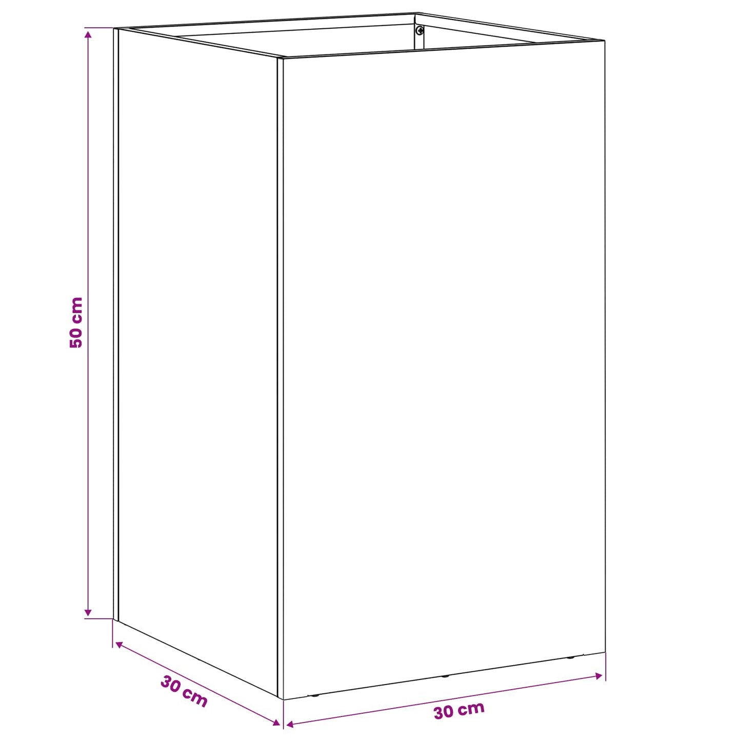 Plantenbak 2 st Wit 30 x 30 x 50 cm Koudgewalst staal