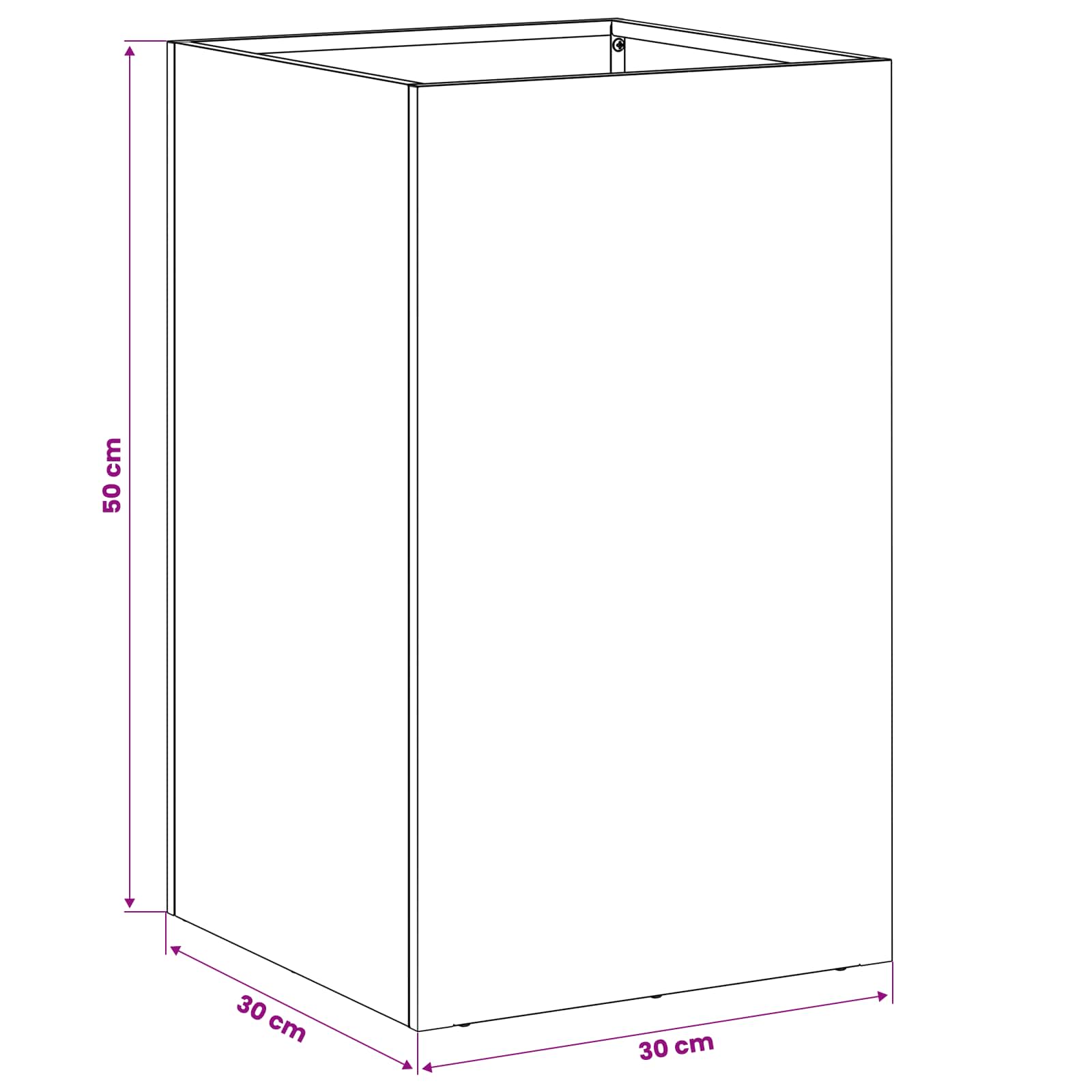 Plantenbak 2 st Wit 30 x 30 x 50 cm Koudgewalst staal