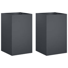 Plantenbak 2 st Antraciet 30 x 30 x 50 cm Koudgewalst staal