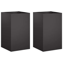 Plantenbak 2 st Zwart 40 x 40 x 50 cm Koudgewalst staal
