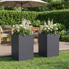 Plantenbak 2 st koudgewalst staal antraciet 40x40x50 cm