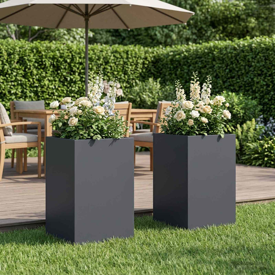 Plantenbak 2 st Antraciet 40 x 40 x 50 cm Koudgewalst staal
