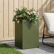 Plantenbak 40x40x50 cm olijfgroen koudgewalst staal