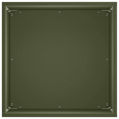 Plantenbak 2 st Olijfgroen 40 x 40 x 50 cm Koudgewalst staal