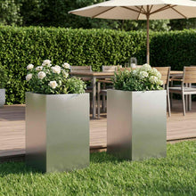 Plantenbak 2 st zilver 40 x 40 x 50 cm Roestvrij staal