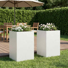 Plantenbak 2 stuks 40x40x75 cm staal wit