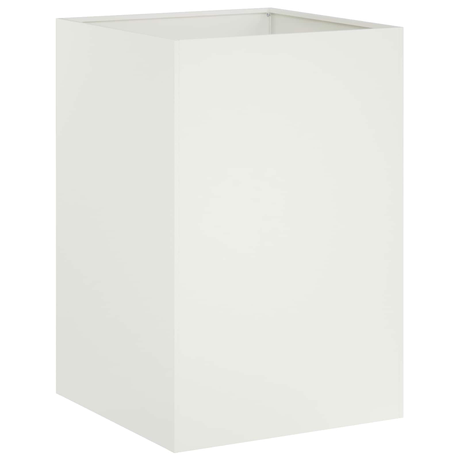 Plantenbak 2 st Wit 40 x 40 x 75 cm Koudgewalst staal