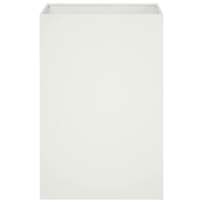 Plantenbak 2 st Wit 40 x 40 x 75 cm Koudgewalst staal