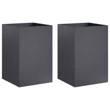 Plantenbak 2 st Antraciet 40 x 40 x 75 cm Koudgewalst staal