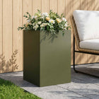 Plantenbak staal 40x40x75 cm olijfgroen