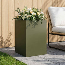 Plantenbak Olijfgroen 40 x 40 x 75 cm Koudgewalst staal