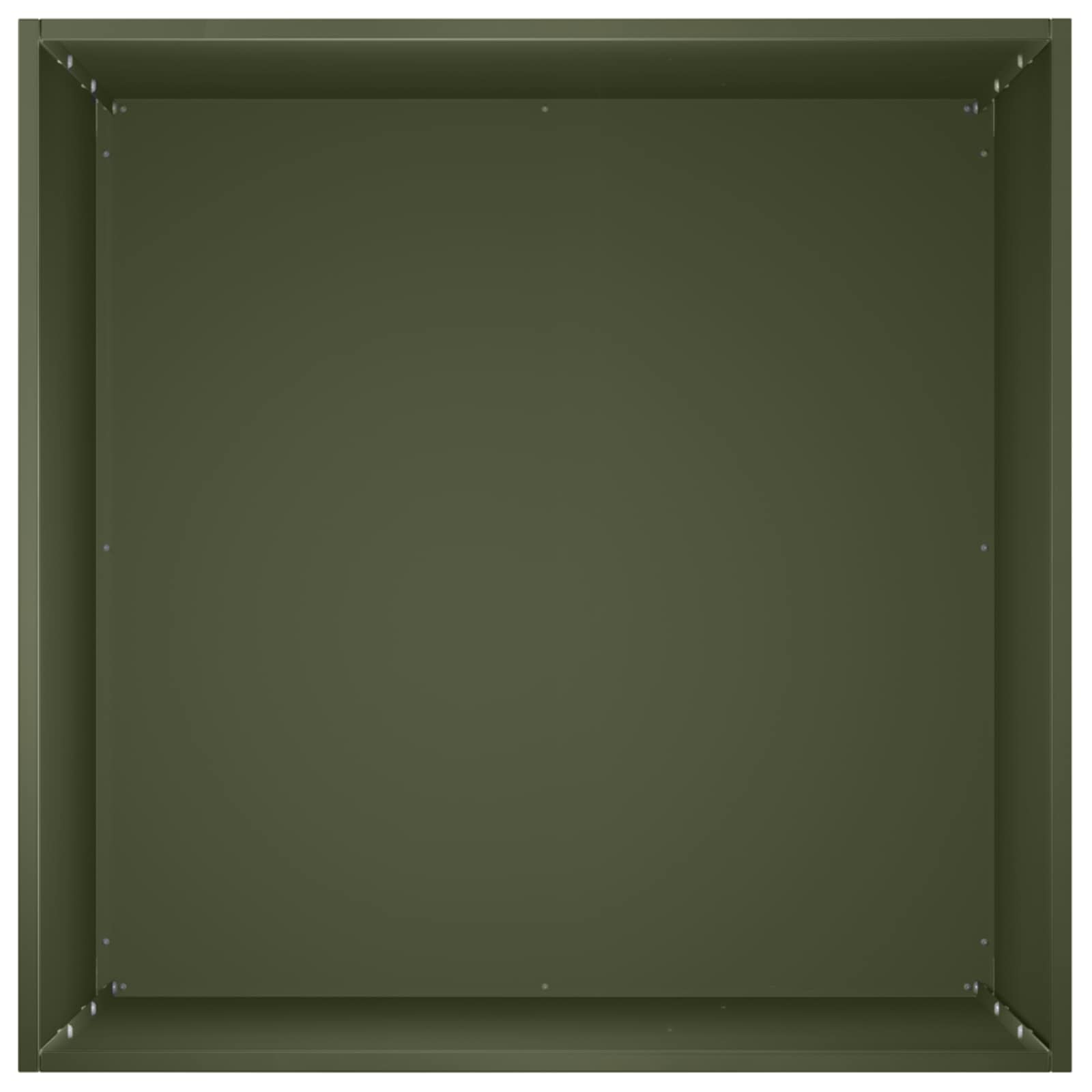Plantenbak 2 st Olijfgroen 40 x 40 x 75 cm Koudgewalst staal