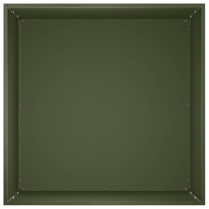 Plantenbak 2 st Olijfgroen 40 x 40 x 75 cm Koudgewalst staal