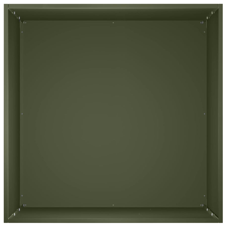 Plantenbak 2 st Olijfgroen 40 x 40 x 75 cm Koudgewalst staal