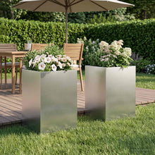 Plantenbak 2 st zilver 40 x 40 x 75 cm Roestvrij staal