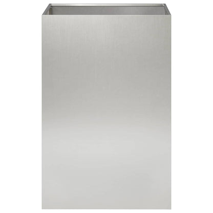 Plantenbak 2 st zilver 40 x 40 x 75 cm Roestvrij staal