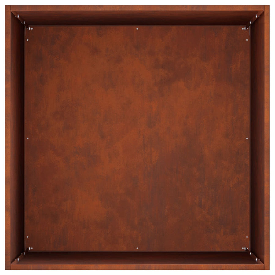 Plantenbak 2 st Roestkleurig 40 x 40 x 75 cm weervast staal
