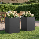 Plantenbak 2 st Zwart 50 x 50 x 75 cm Koudgewalst staal