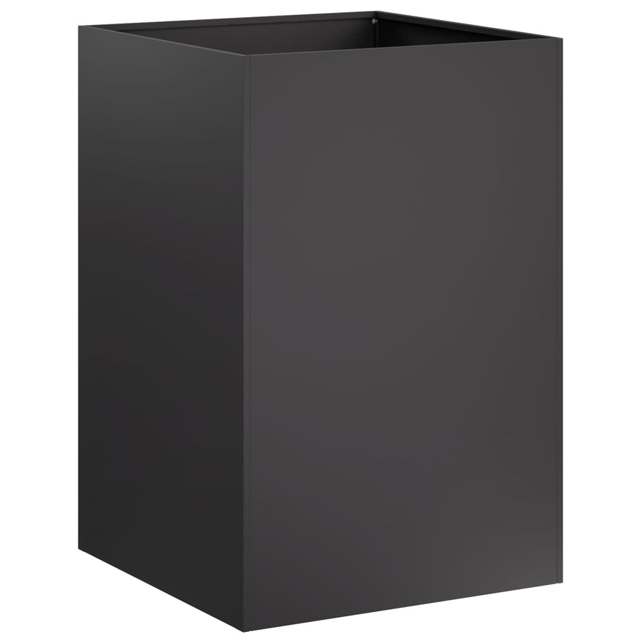 Plantenbak 2 st Zwart 50 x 50 x 75 cm Koudgewalst staal