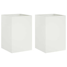 Plantenbak 2 st Wit 50 x 50 x 75 cm Koudgewalst staal