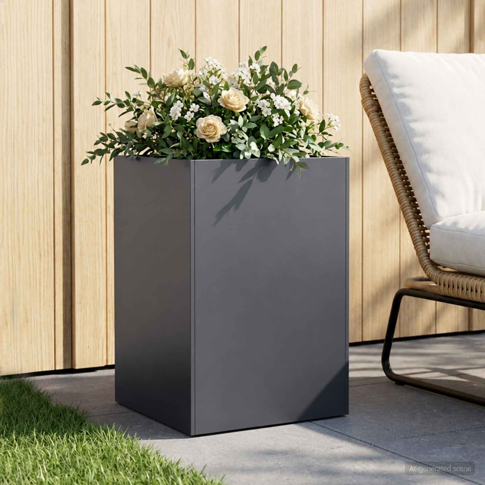 Plantenbak Antraciet 50 x 50 x 75 cm Koudgewalst staal