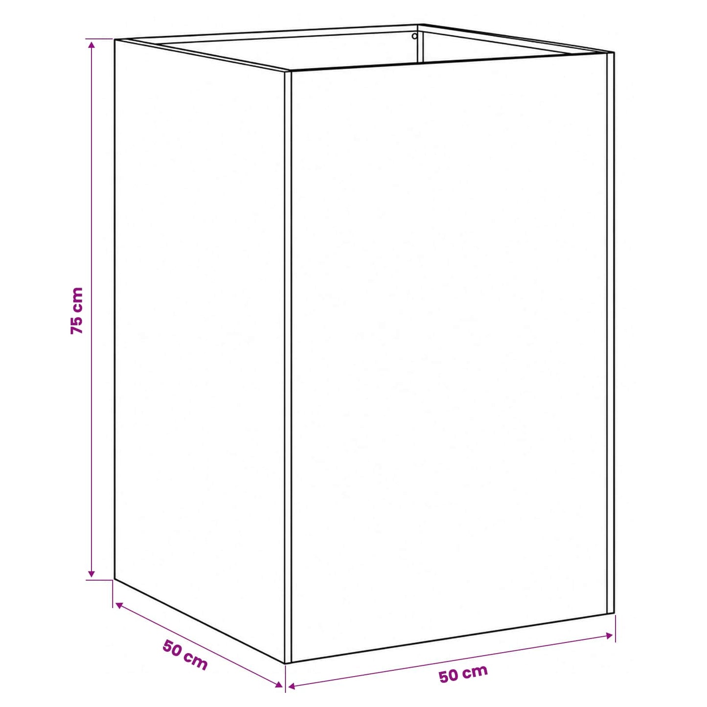 Plantenbak Antraciet 50 x 50 x 75 cm Koudgewalst staal