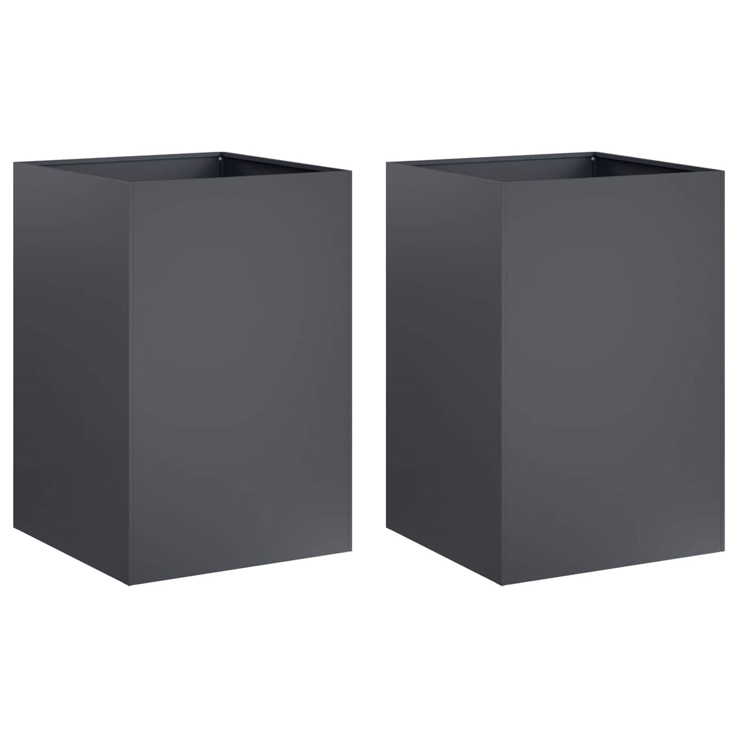 Plantenbak 2 st Antraciet 50 x 50 x 75 cm Koudgewalst staal