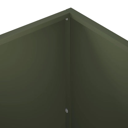 Plantenbak 2 st Olijfgroen 50 x 50 x 75 cm Koudgewalst staal