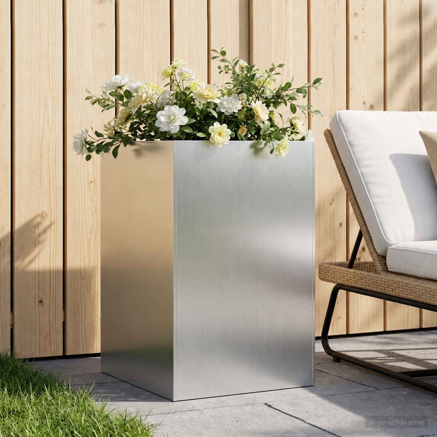 Plantenbak zilver 50 x 50 x 75 cm Gegalvaniseerd staal