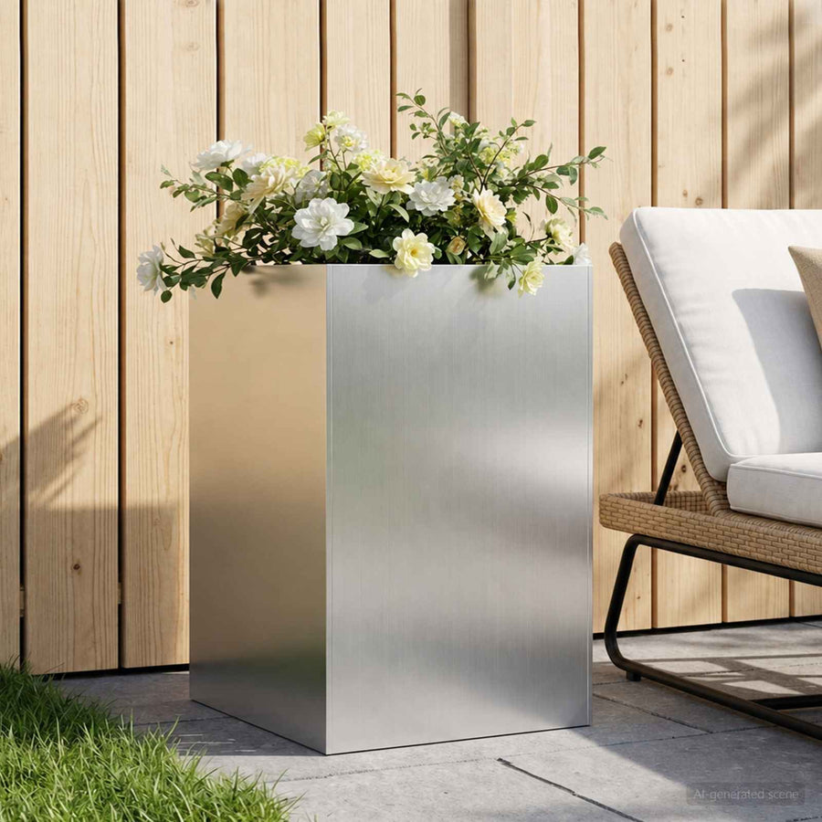Plantenbak zilver 50 x 50 x 75 cm Gegalvaniseerd staal