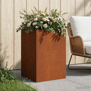 Plantenbak roestkleurig 50x50x75 cm weervast staal