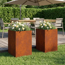 Plantenbak 2 st Roestkleurig 50 x 50 x 75 cm weervast staal