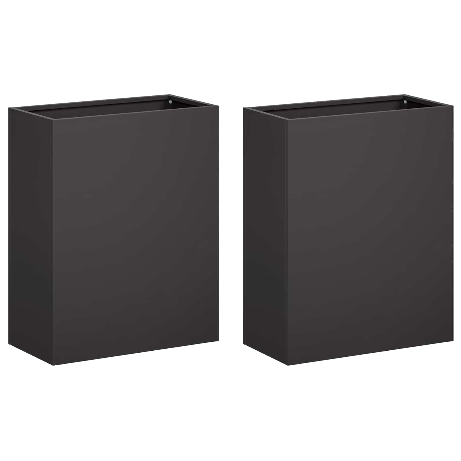 Plantenbak 2 st Zwart 40 x 20 x 40 cm Koudgewalst staal