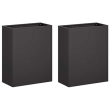 Plantenbak 2 st Zwart 40 x 20 x 40 cm Koudgewalst staal
