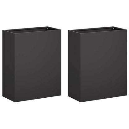 Plantenbak 2 st Zwart 40 x 20 x 40 cm Koudgewalst staal