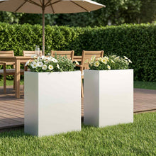 Plantenbak 2 st Wit 40 x 20 x 40 cm Koudgewalst staal