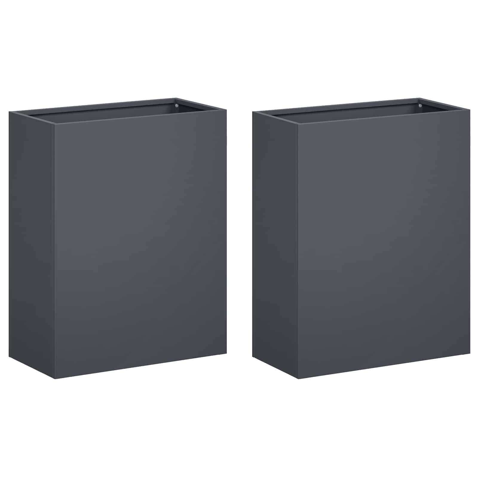 Plantenbak 2 st Antraciet 40 x 20 x 40 cm Koudgewalst staal