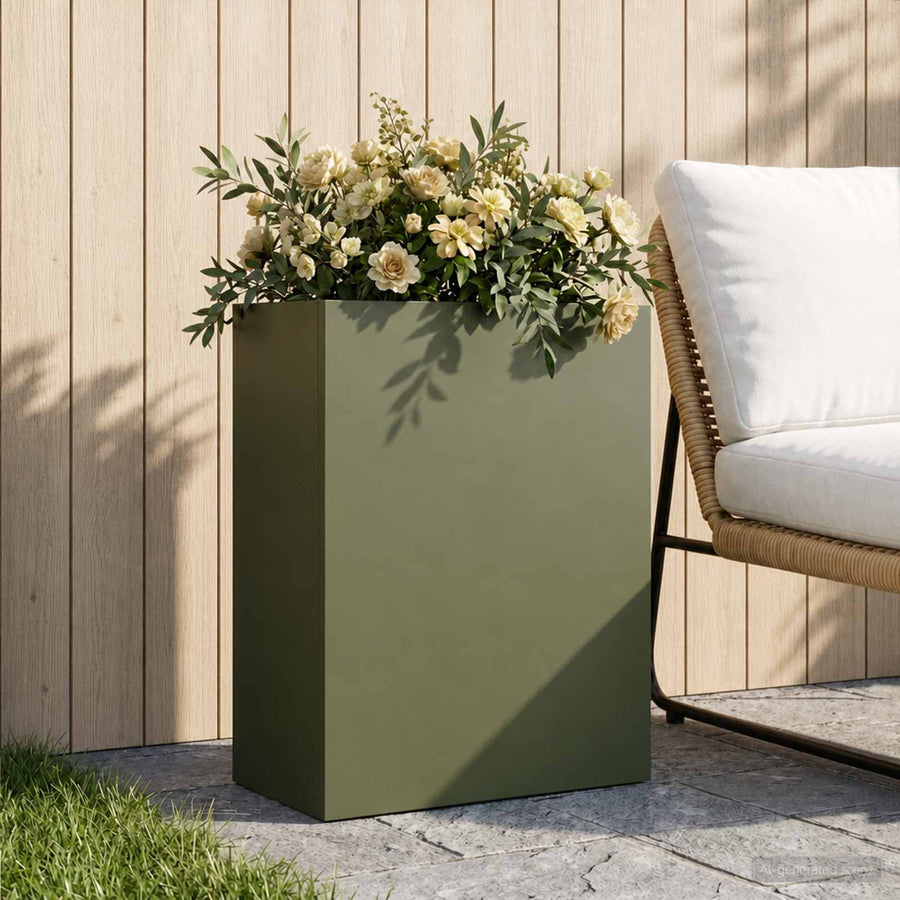 Plantenbak Olijfgroen 40 x 20 x 40 cm Koudgewalst staal