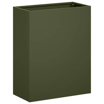 Plantenbak 2 st Olijfgroen 40 x 20 x 40 cm Koudgewalst staal