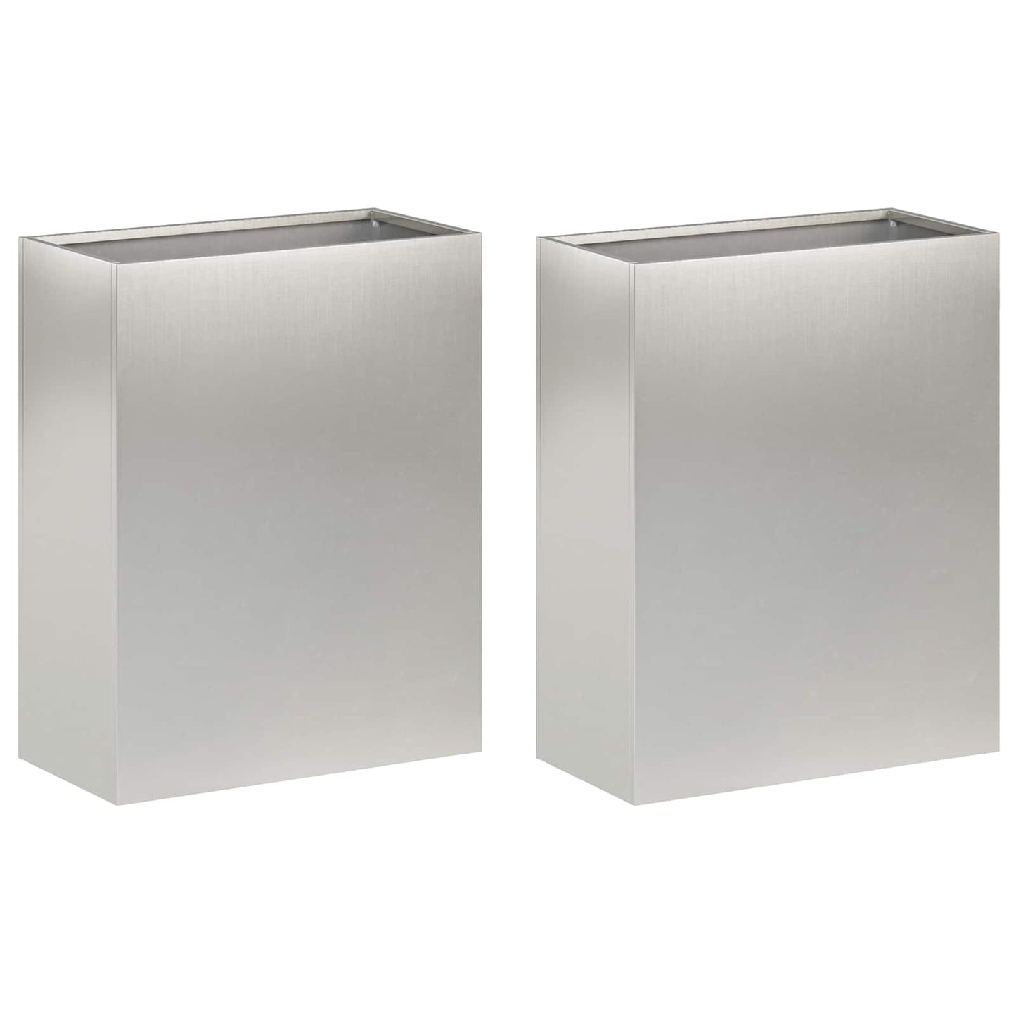 Plantenbak 2 st zilver 40 x 20 x 40 cm Roestvrij staal