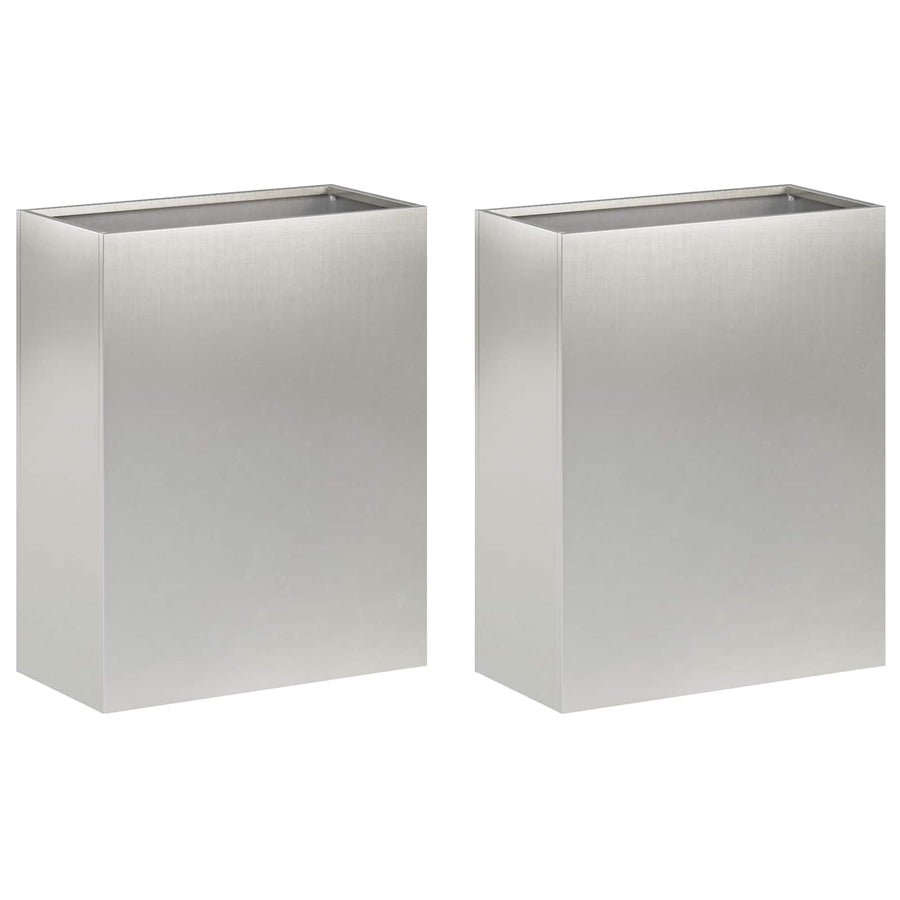 Plantenbak 2 st zilver 40 x 20 x 40 cm Roestvrij staal