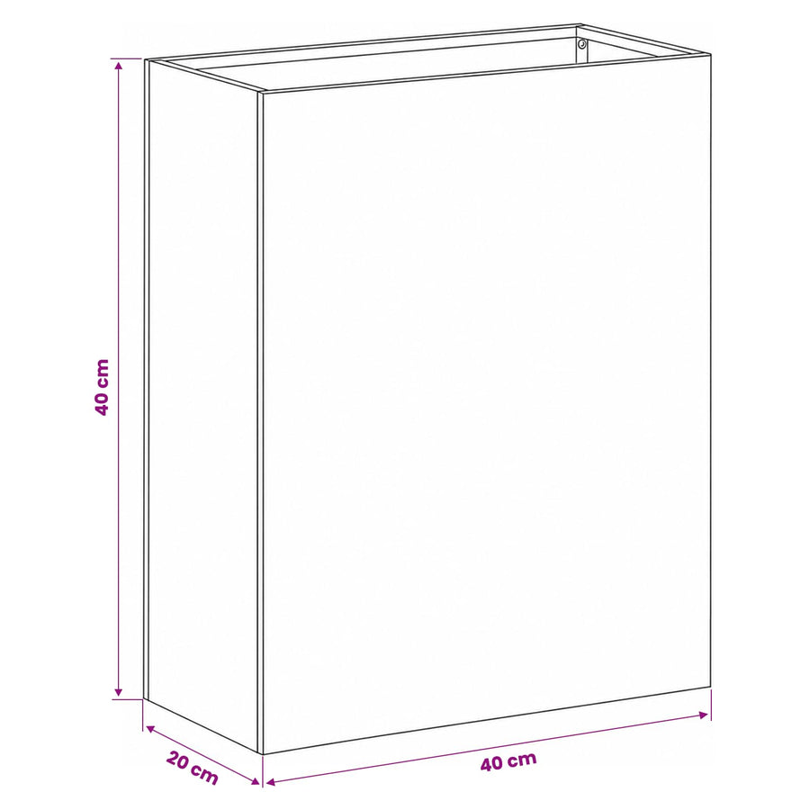 Plantenbak 2 st zilver 40 x 20 x 40 cm Roestvrij staal