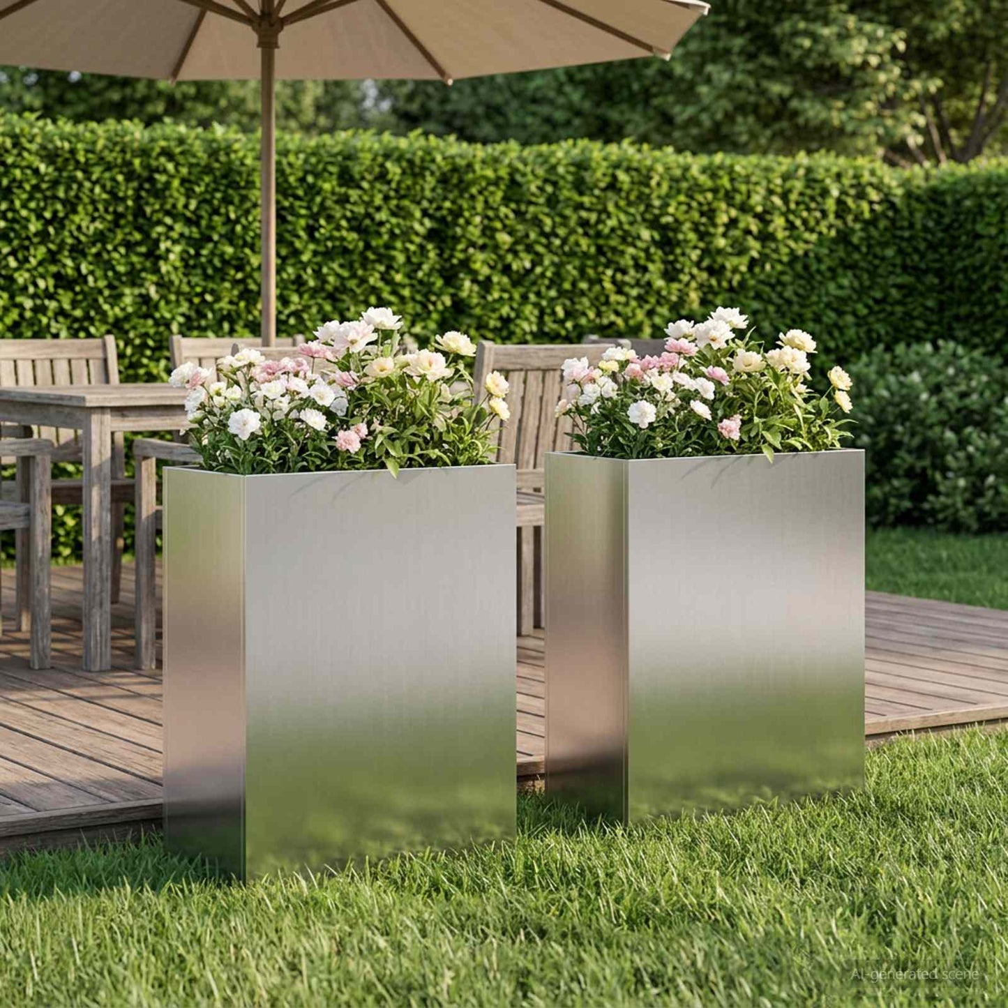 Plantenbak 2 st zilver 40 x 20 x 40 cm Gegalvaniseerd staal